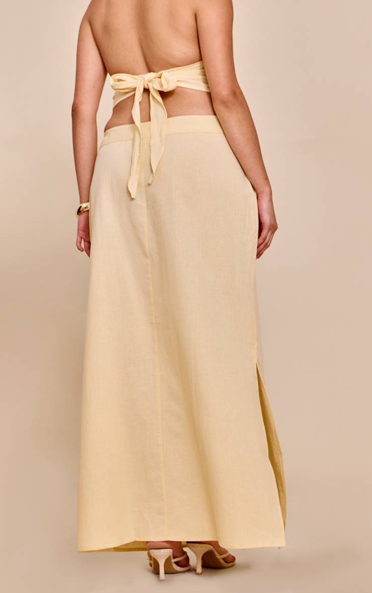 Pale Yellow Jupe Longue Brodée Crème Grande Taille