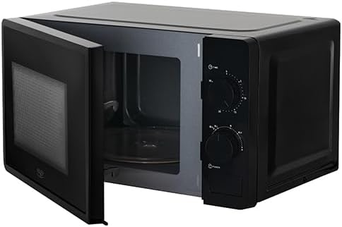 ADLER EUROPE AD 6206 Mikrowellenherd - 20L Kapazität, 700W Leistung, 6 Leistungsstufen, Auftaufunktion, Mechanische Steuerung, LED-Innenbeleuchtung, Schwarz