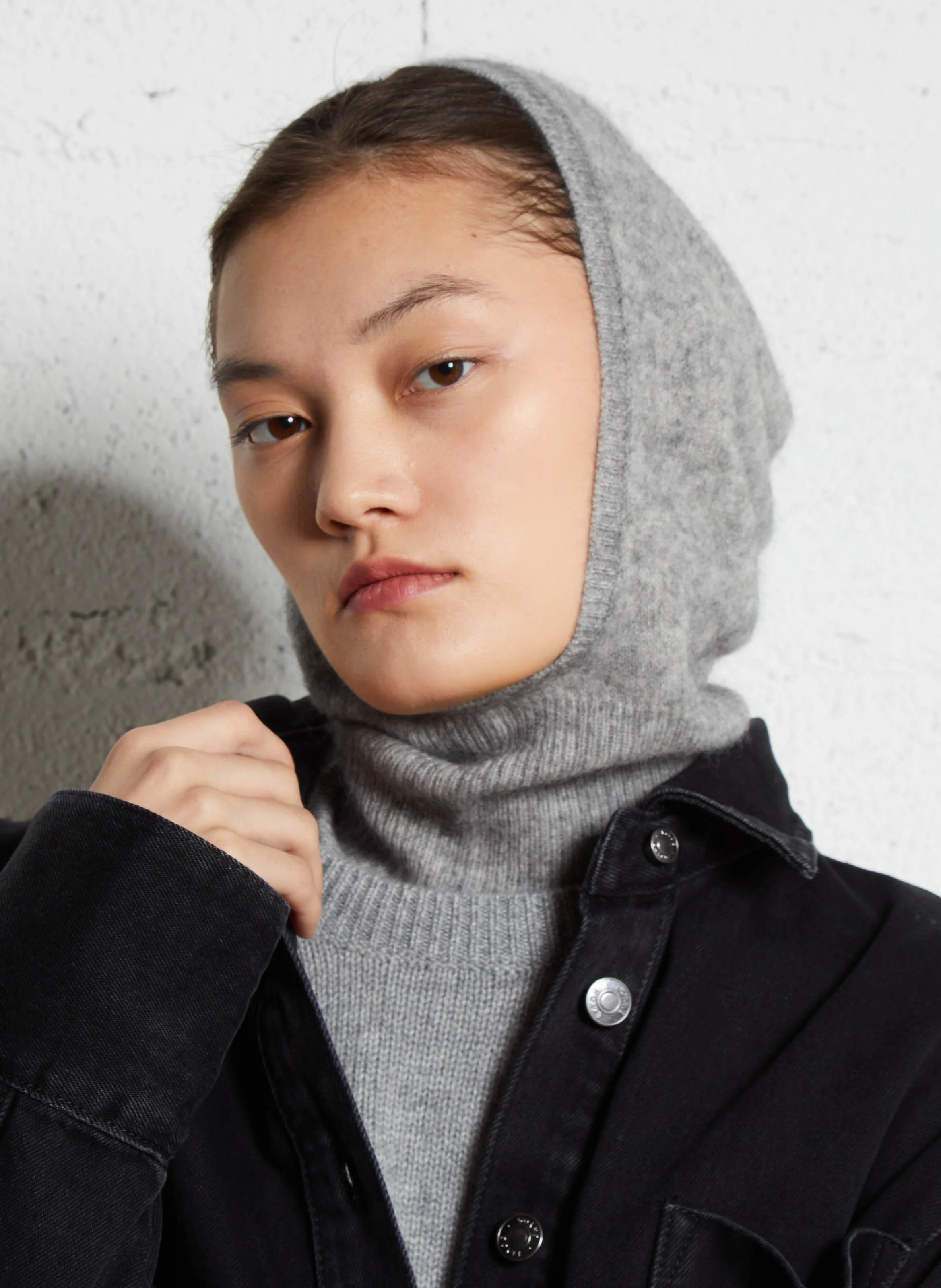 Cagoule en laine mélangée | Gris
