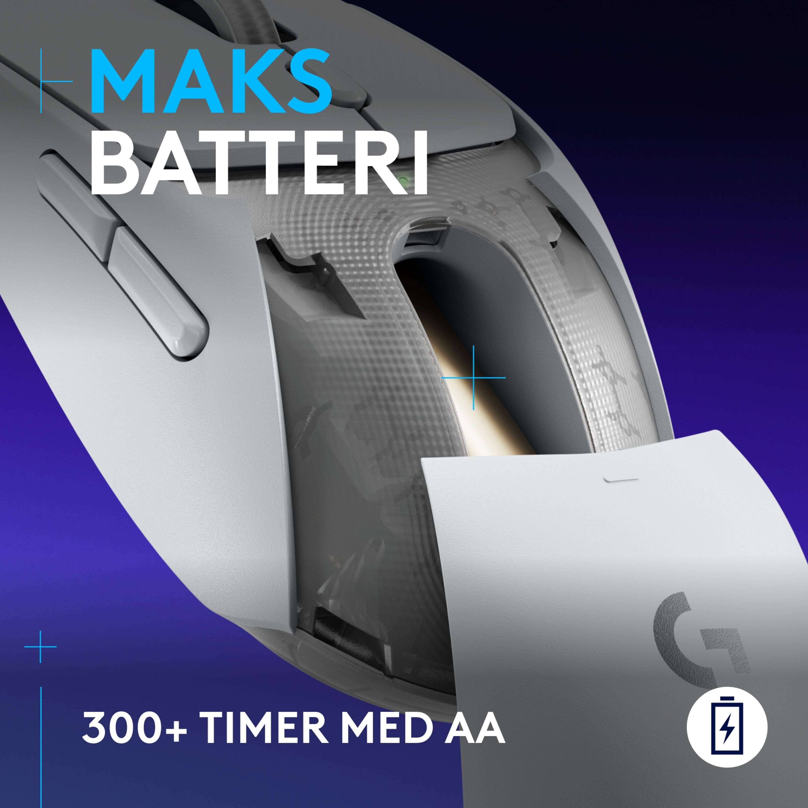 Logitech G G309 Lightspeed Trådløs datamus Hvit