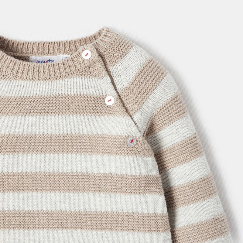 Pull à rayures en tricot beige bébé garçon Absorba Beige