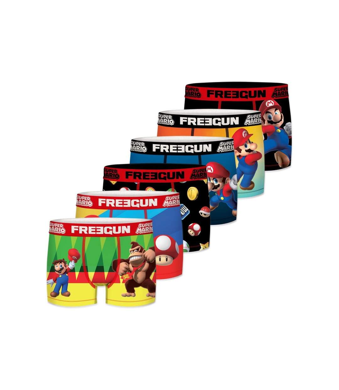 Boxer Homme Mario, Donkey Kong, Calecon Homme, SUPER MARIO, Agréable et Ajustement Parfait (Lot de 6)