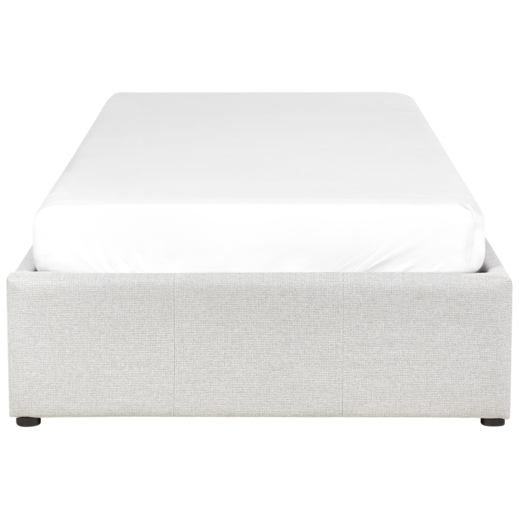 Beliani-DINAN-Eenpersoonsbed-Lichtgrijs-90 x 200 cm-Polyester