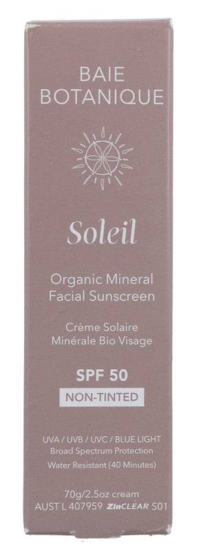 baie botanique Soleil Sunscreen Face SPF50 36g