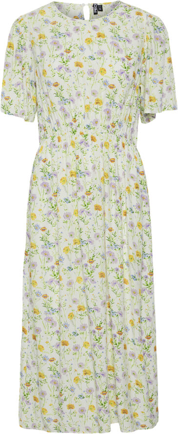Pieces PCSANARA SS O-NECK MIDI DRESS D2D Cloud dancer/multi flowers