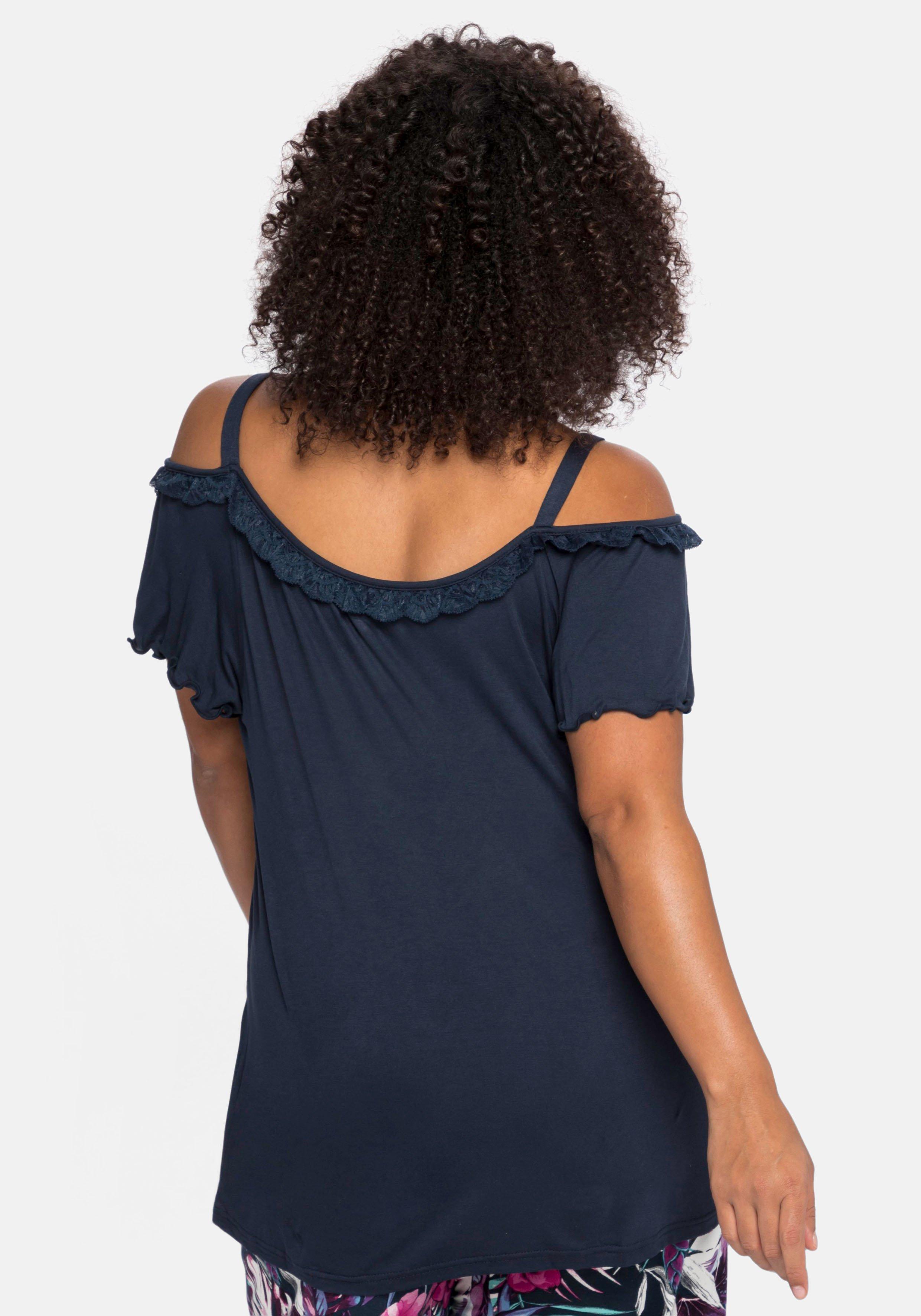 Shirt im Carmen-Stil mit Flügelärmeln
