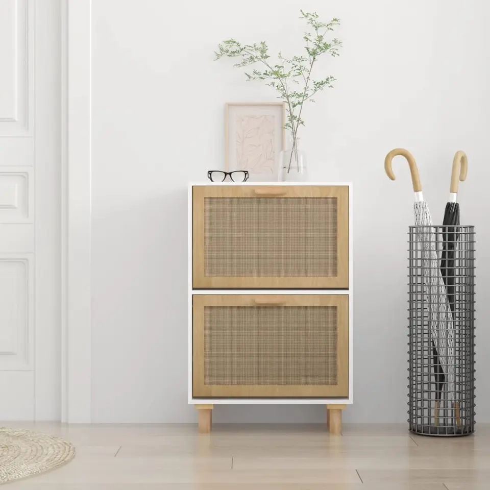 vidaXL - Schoenenrek - Wit - Bewerkt hout