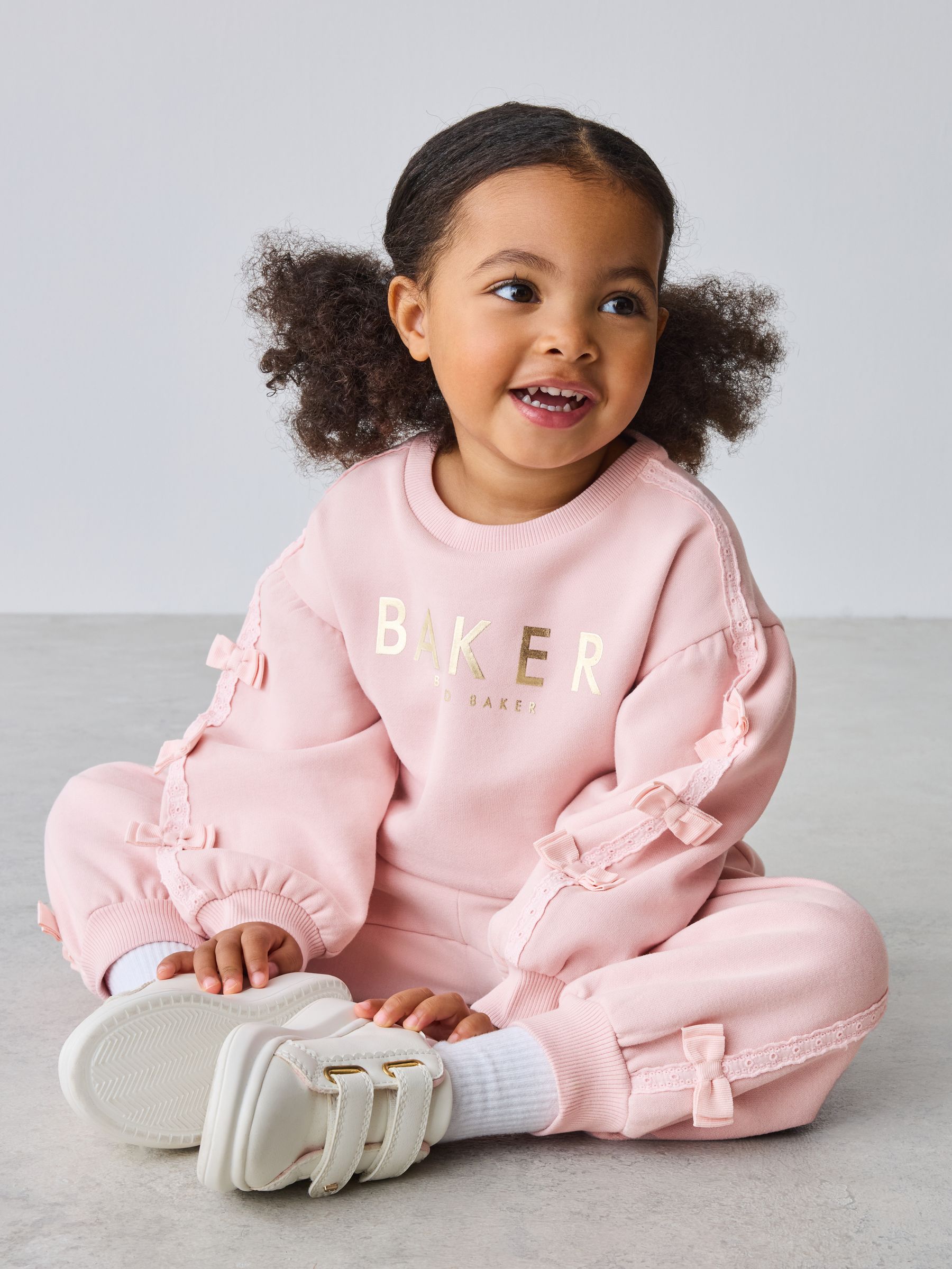 Roze - Baker by Ted Baker Blue 2 Piece Side Bow Detail Sweat & Joggers Set