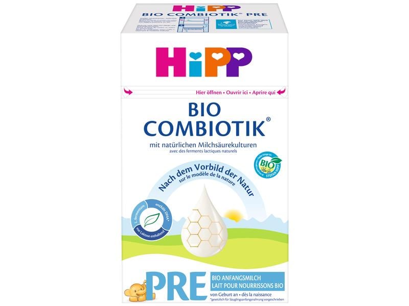 HIPP Anfangsmilch Pre Bio Combiotik 4x 600 g Milchnahrung im praktischen Vorratspack