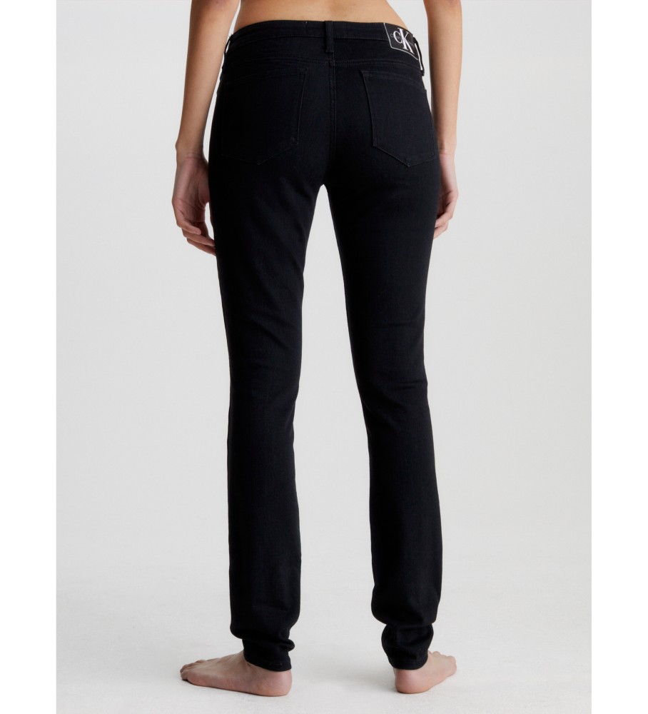 Calça jeans skinny de cintura média Calvin Klein preta