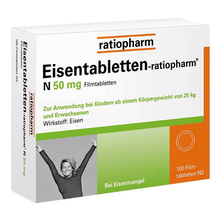 Eisentabletten ratiopharm N 50 mg Filmtabletten, 100 St
