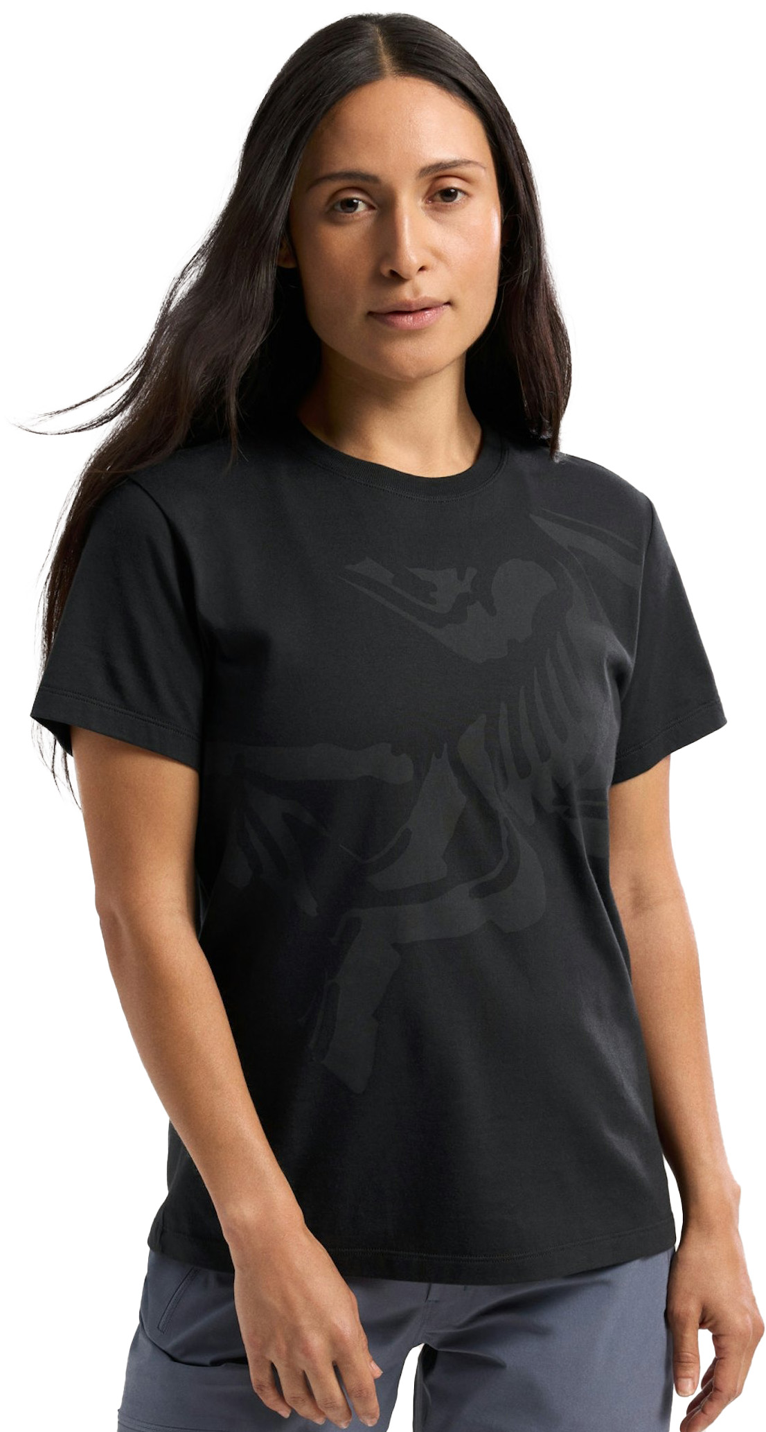 Bird Cotton T-Shirt SS Dame Black