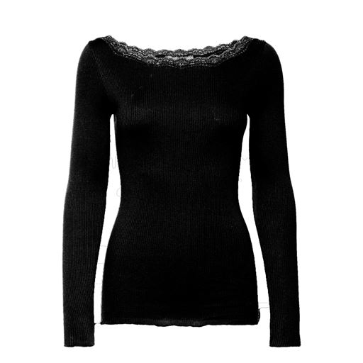 Rosemunde Boatneck Bluse, Sort, XL