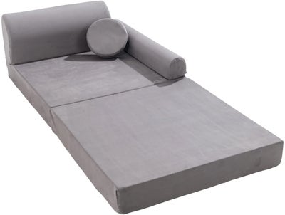 Meowbaby Play Premium Slimcord  Byggbar Sofa, Grå