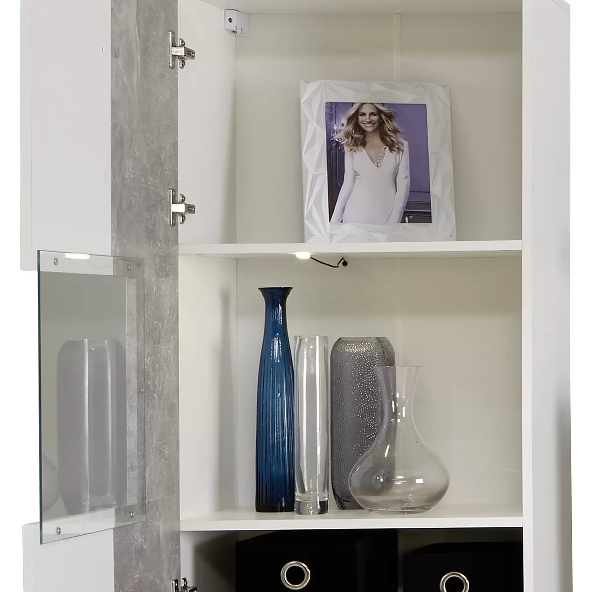 Wohnwand Vulcan weiss,Betonoptik