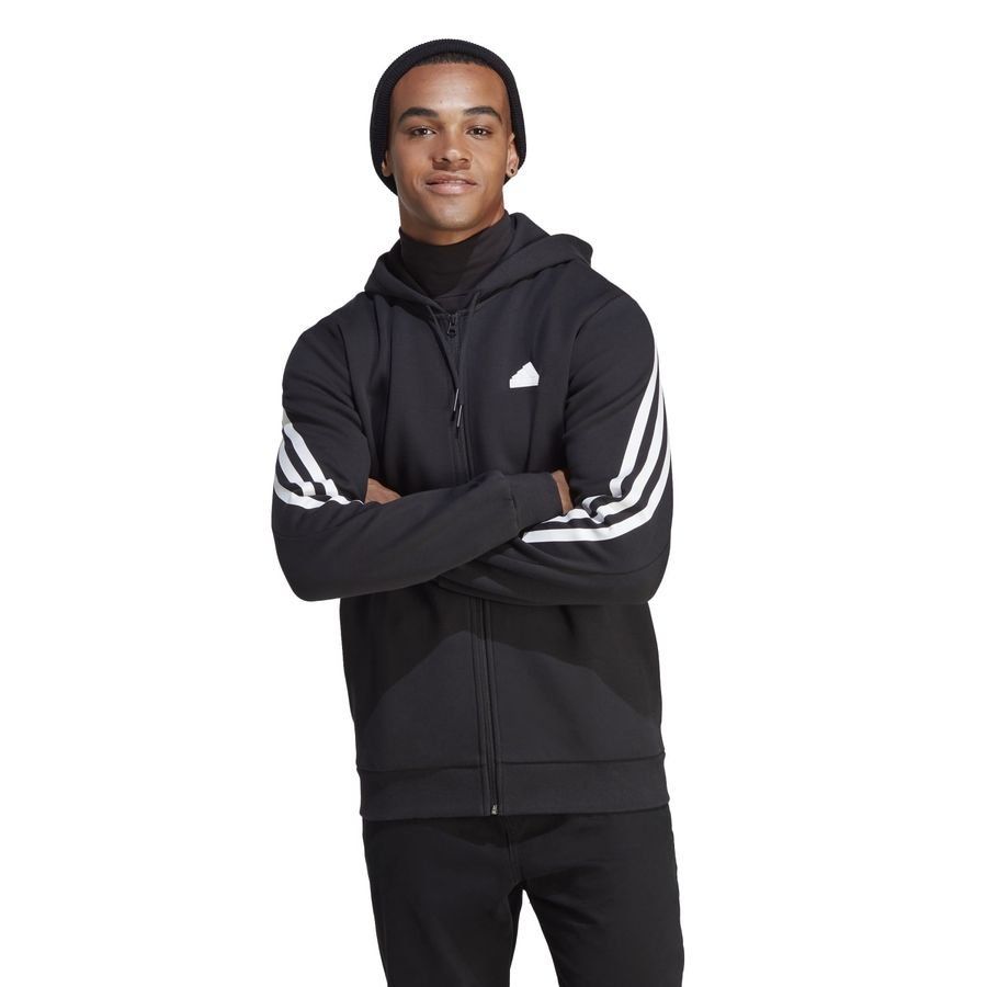 adidas Sweat à Capuche Future Icons 3-Stripes Full Zip - Noir/Blanc