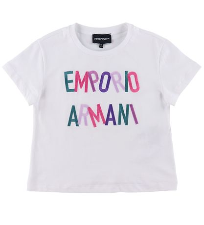 Emporio Armani T-Shirt - Weiß m. Strickerei