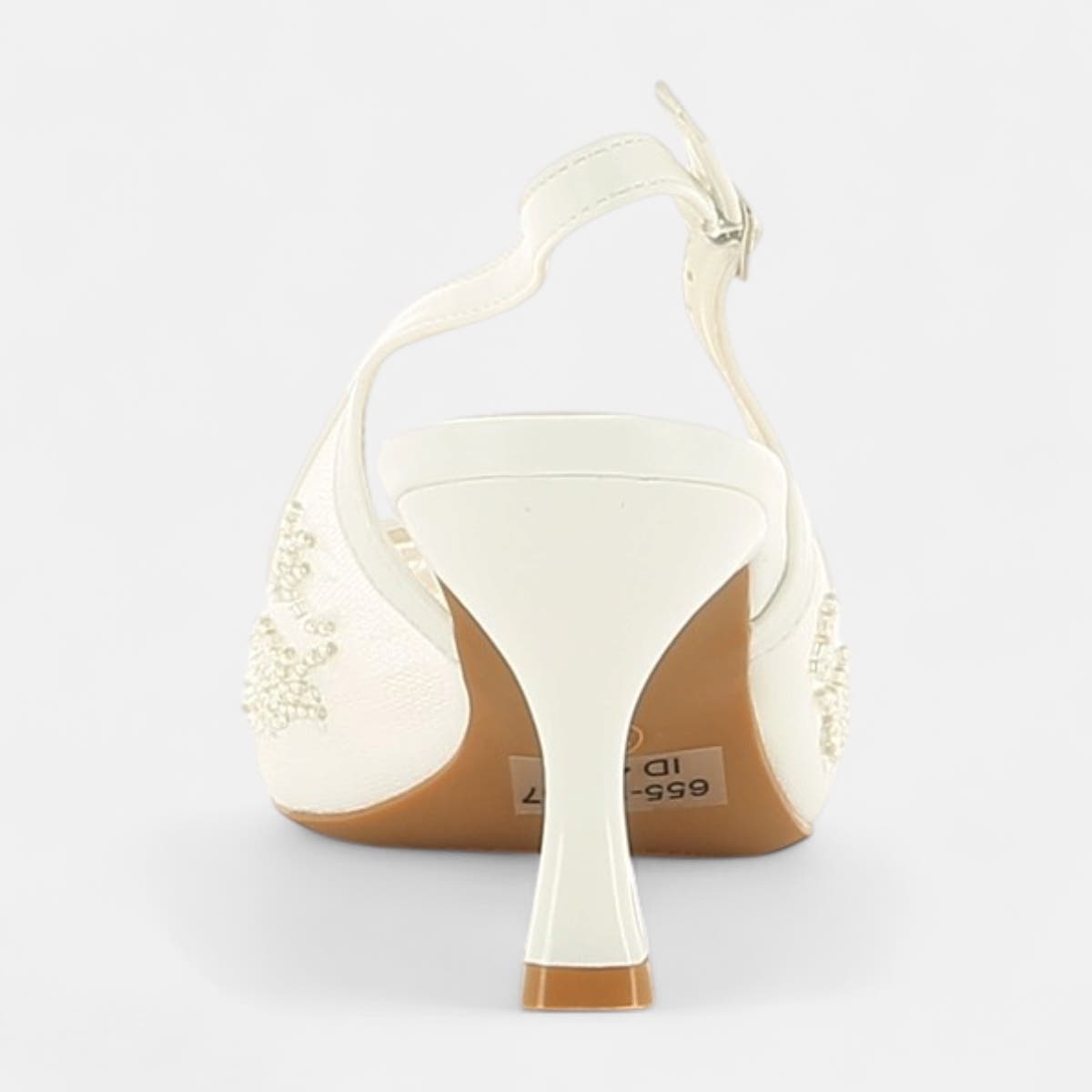 Escarpins avec bride arrière à talon Femme blanc