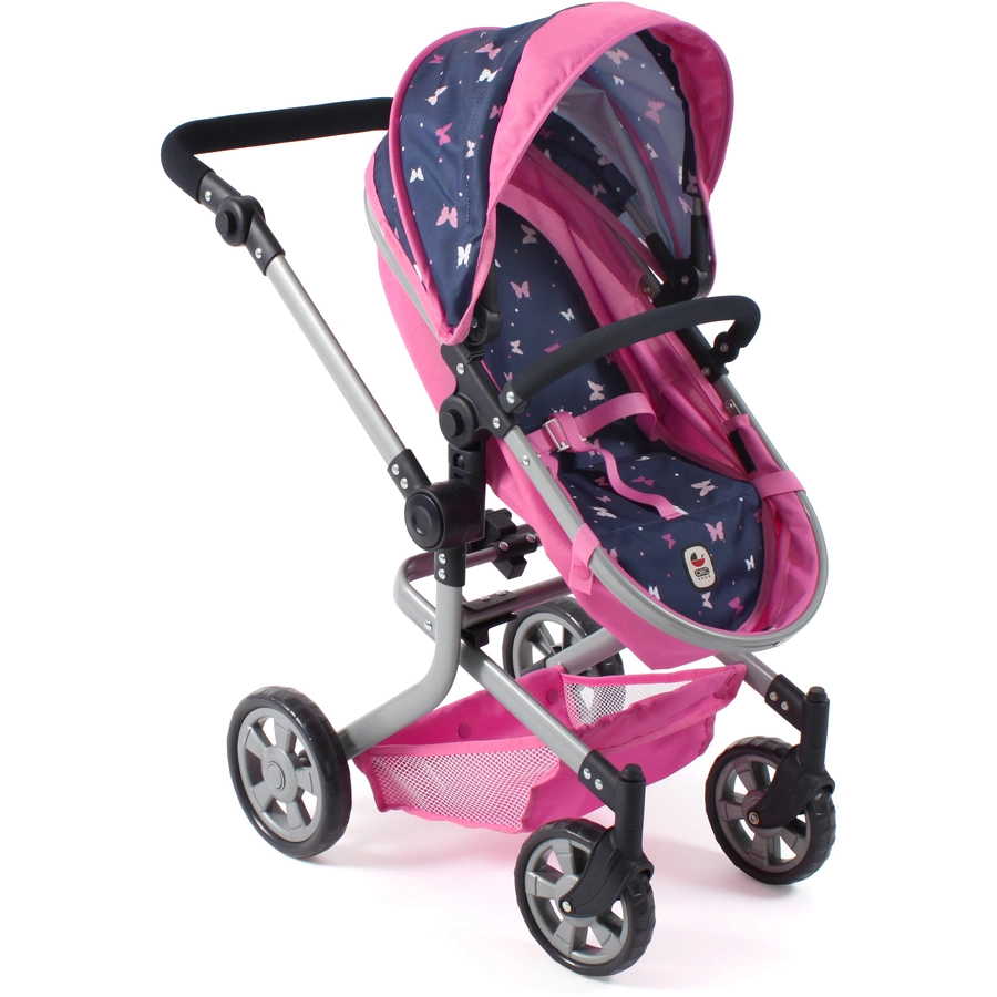 BAYER CHIC 2000 Kombi-Puppenwagen MIKA Butterfly navy-pink