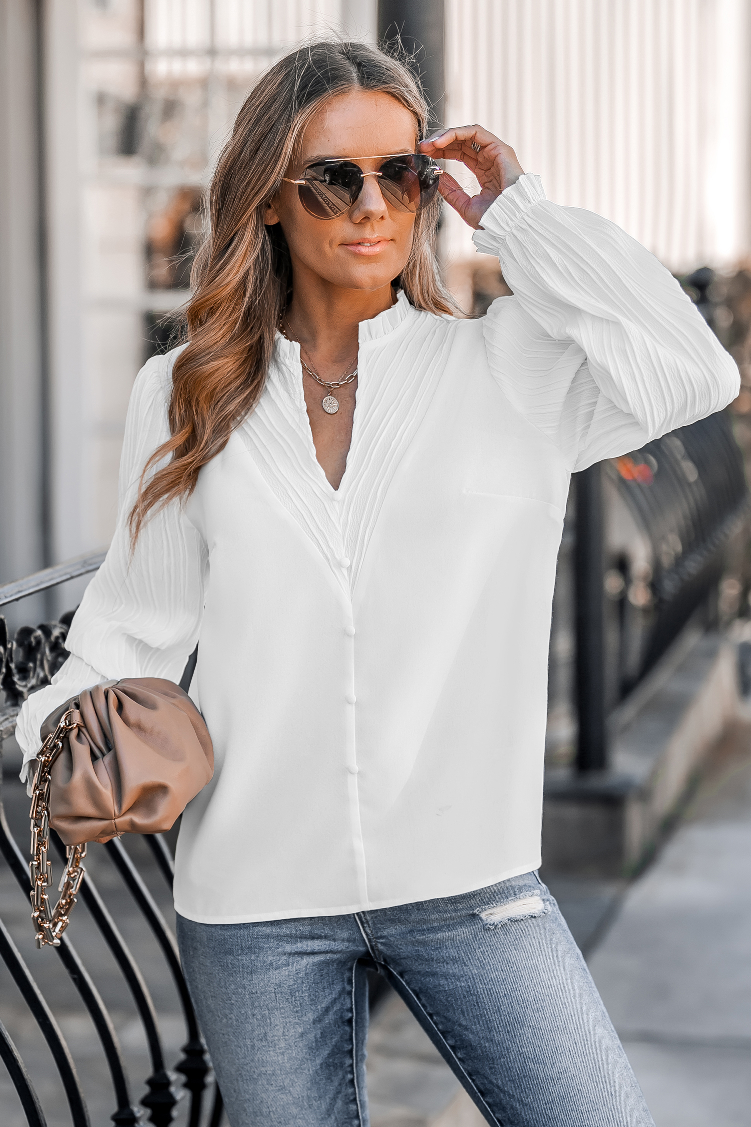 Blouse de poète blanche