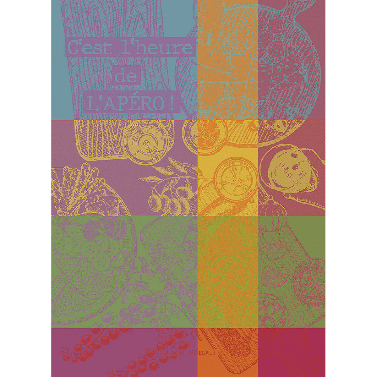 Torchon pur coton multicolore 56x77 Garnier Thiebaut