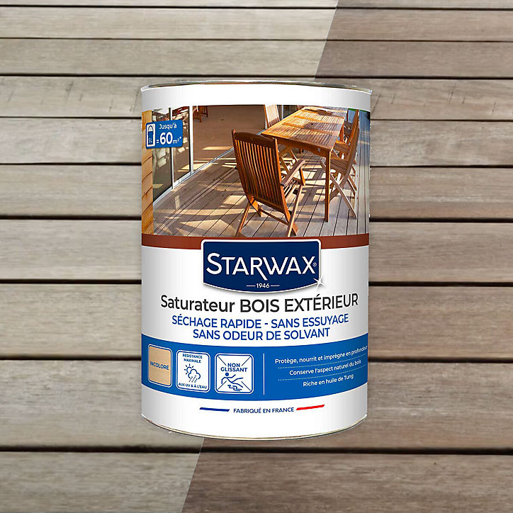 Saturateur extérieur bois Aqua Starwax incolore 5L