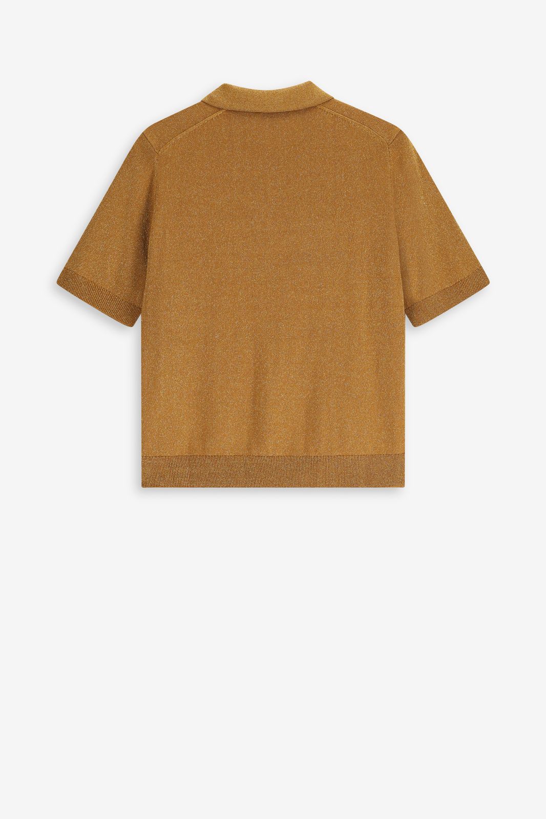 Goudbruine polo met lurex