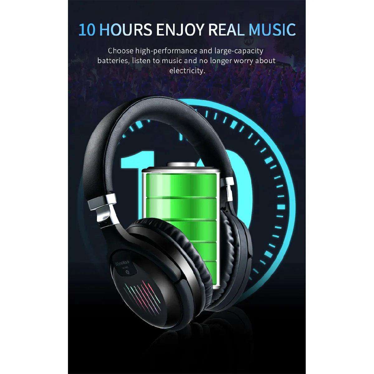 Universal Casque Stéréo Bluetooth USB - Noir