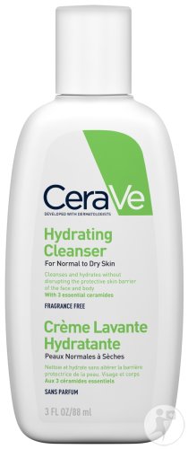 Cerave Crème Lavante Hydratante Peaux Normales À Sèches Flacon 88ml