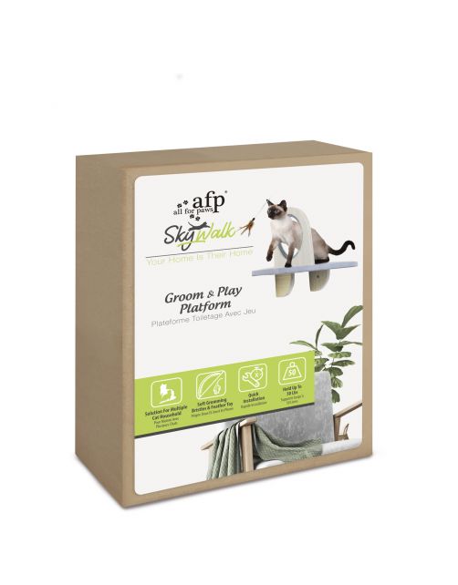 All For Paws Skywalk - Groom & Play Platform - Wandkrabpaal - 42x6.5x29 cm Grijs