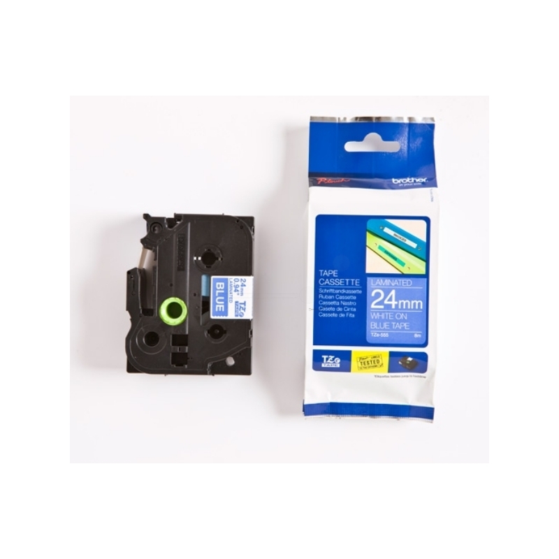 Brother P-Touch Band TZe-555, 24 mm, weiss auf blau