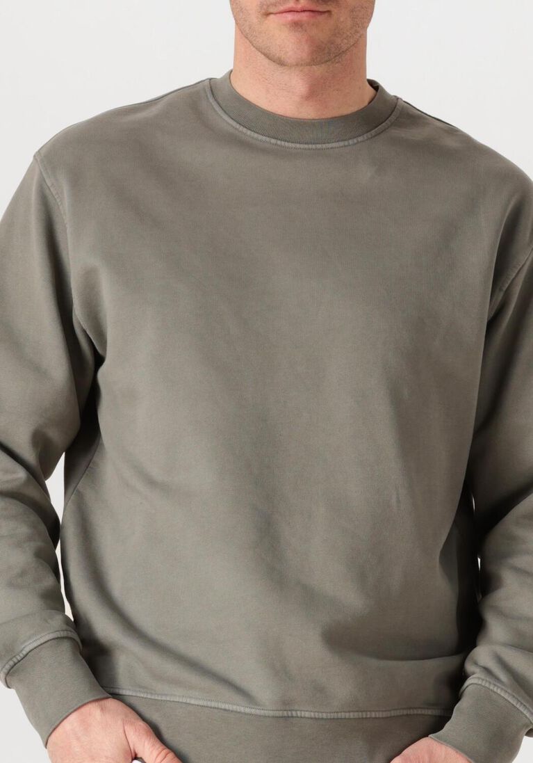 grijze cp company trui sweatshirts crew neck in brushed emerized diagonal fleece