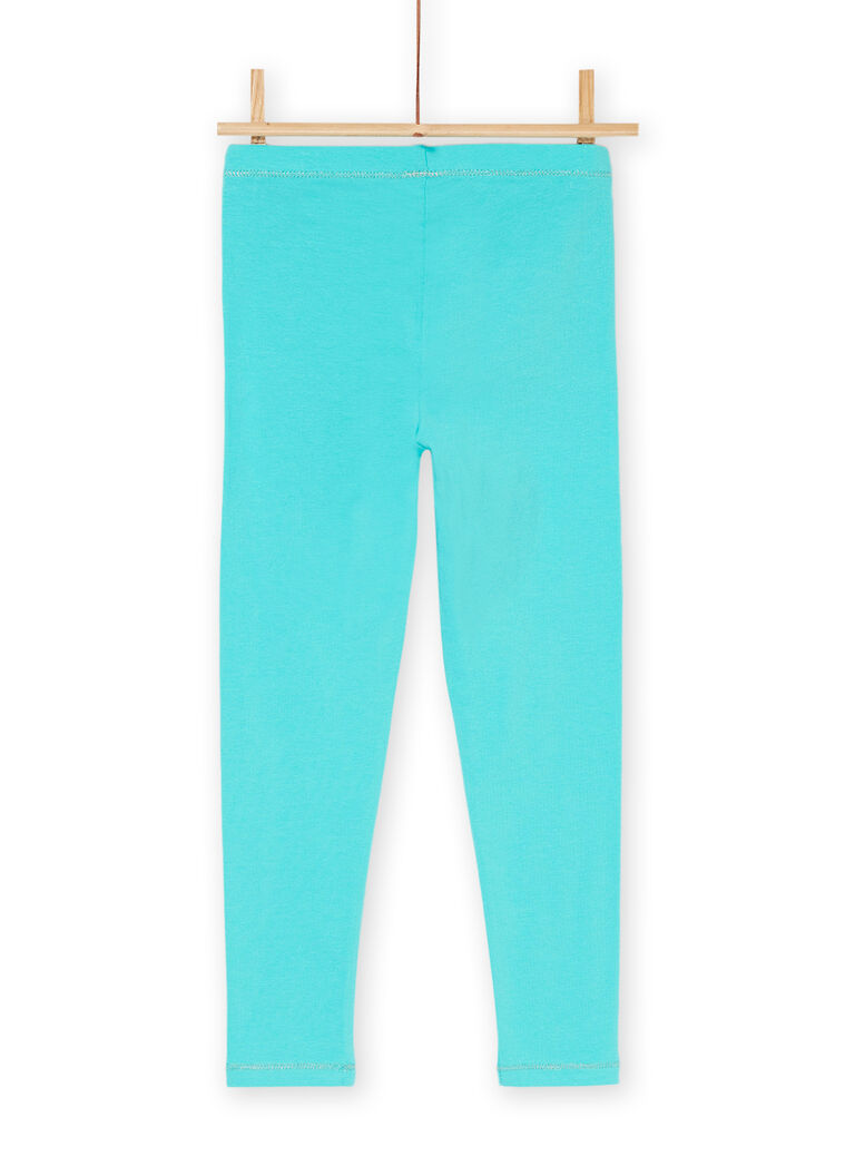 Legging bleu jade à taille élastiquée