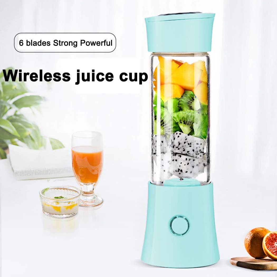 Blender électrique Smoothie 0,48L 100W avec mini USB rechargeable bleu