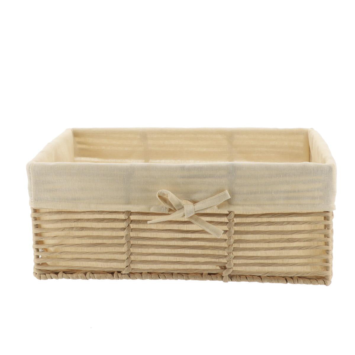 PANIERE EN PAPIER 39X26X15.5CM NATUREL TISSU NATUREL