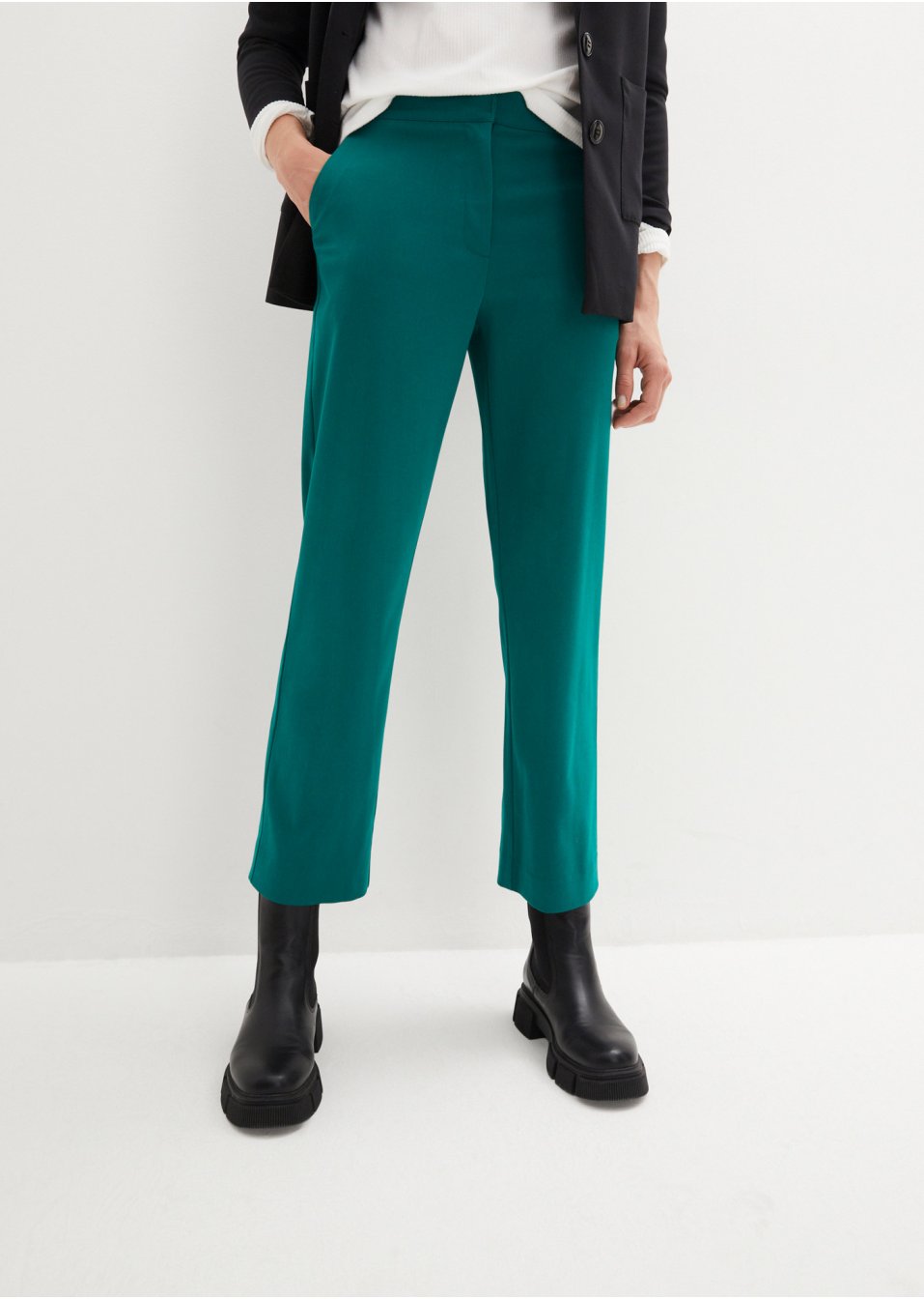 Pantalon 7/8 avec taille haute confortable, Straight