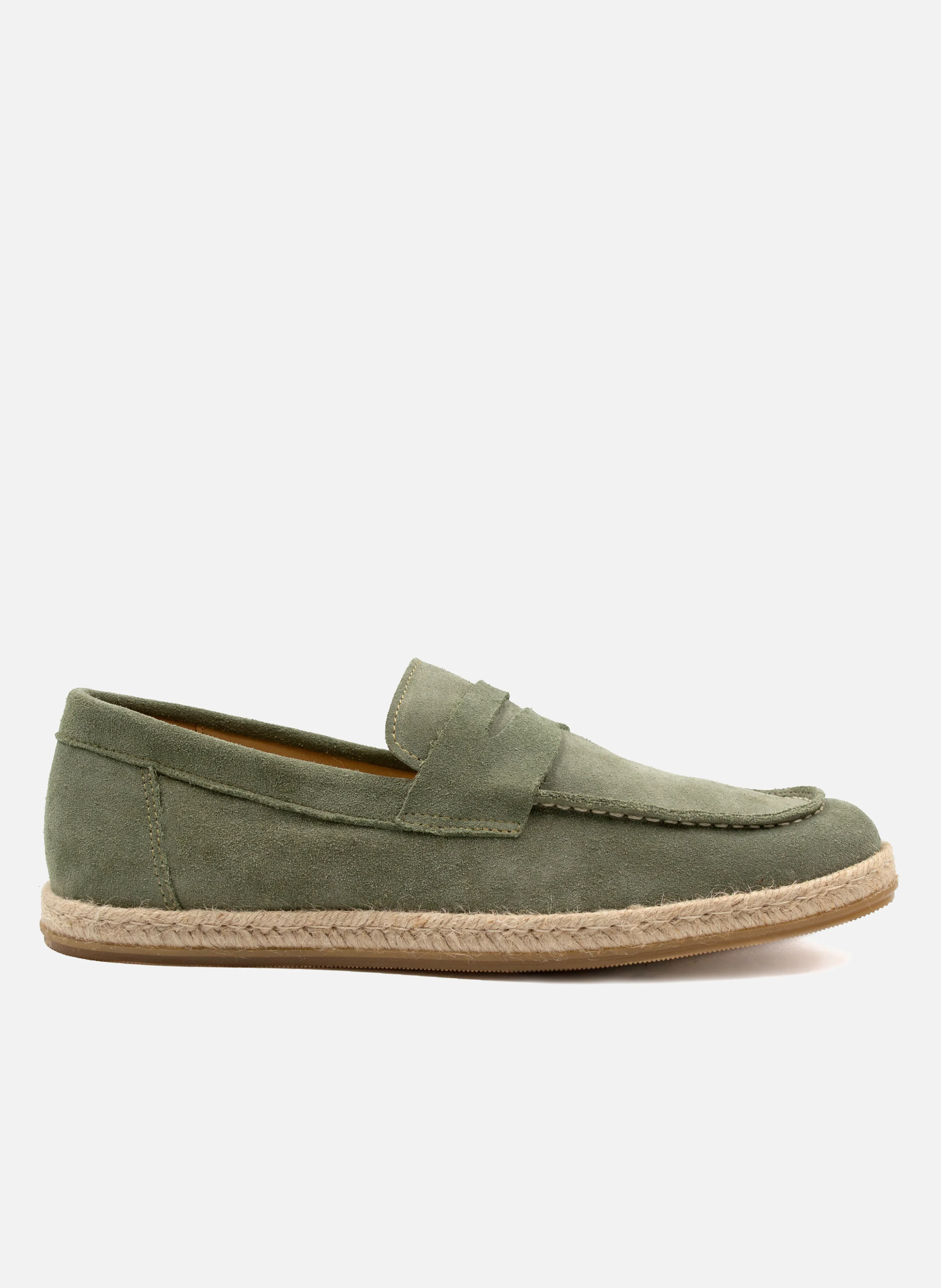 Mocassins espadrille cuir daim | Vert