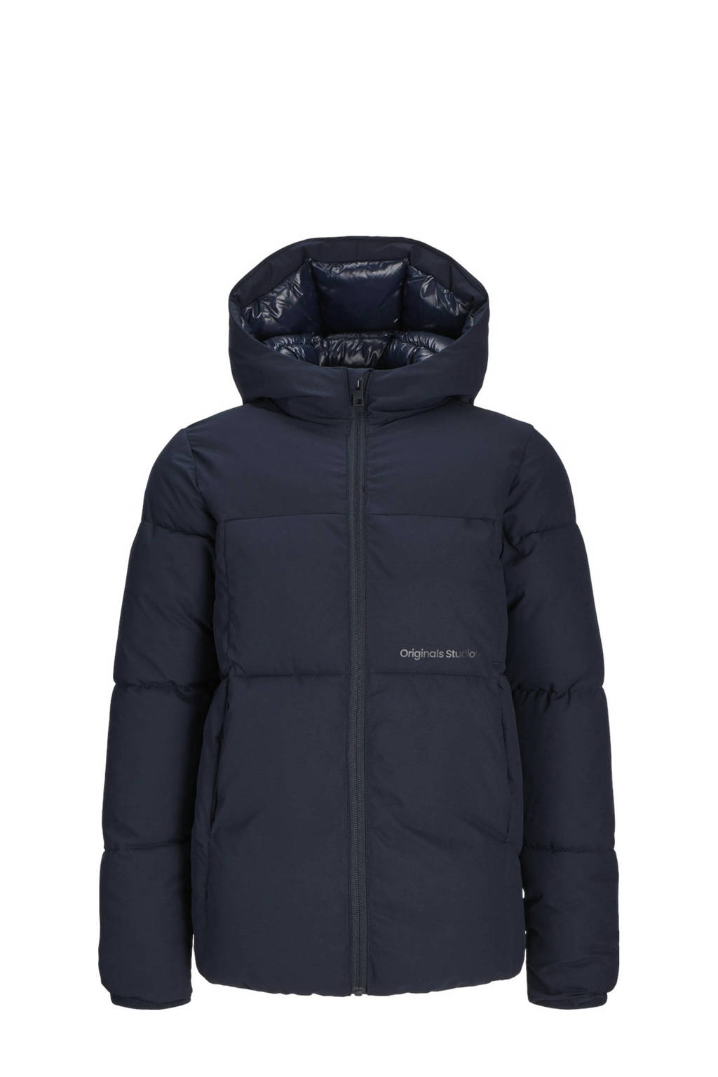 JACK & JONES gewatteerde winterjas JORVESTERBRO donkerblauw