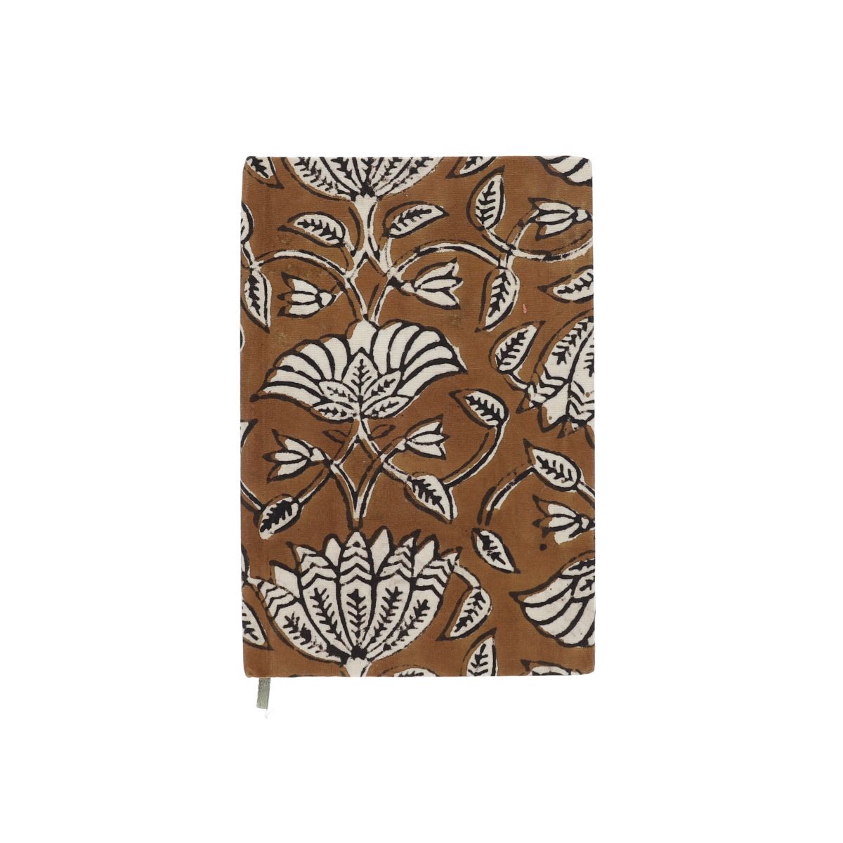 Petit carnet de notes fleuri marron Block print - Delhi d'antan Pondie Chérie