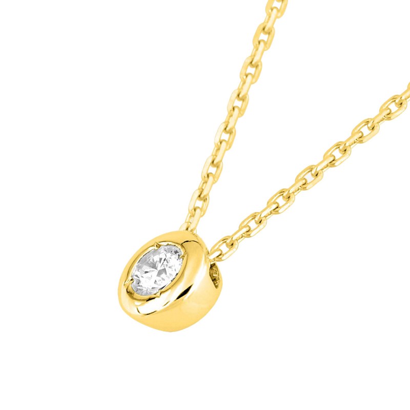 Collier Femme - Or 18 Carats - Diamant 0,08 Carats - Longueur : 42 cm