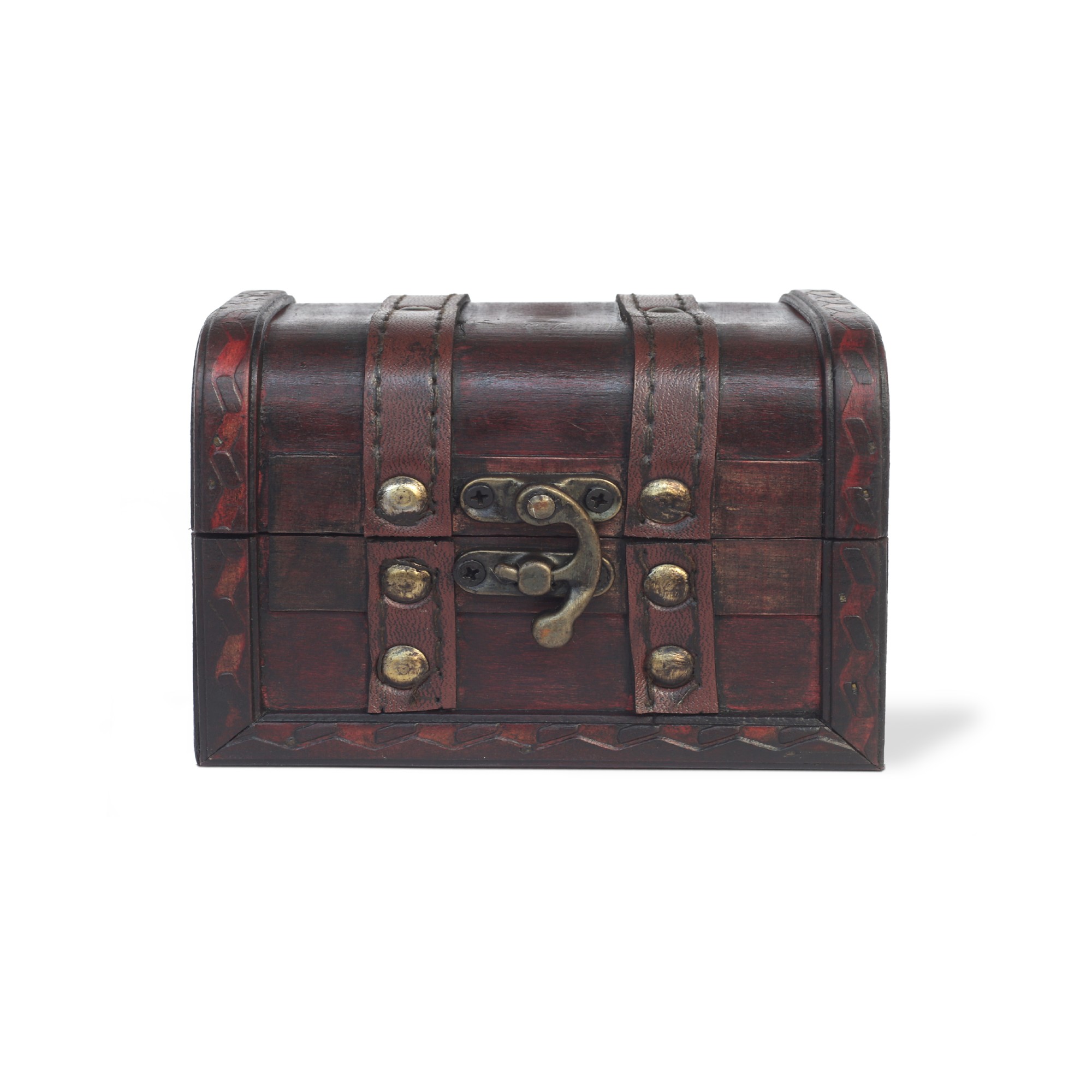 Kofferbox, braun, T 12 cm, B 9 cm, H 8,5 cm von fischer's lagerhaus