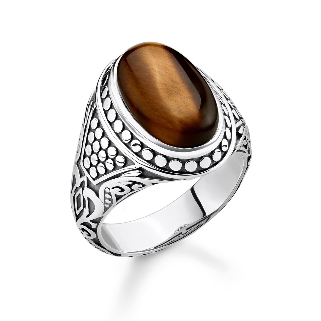 Thomas Sabo Sterling Silver Rebel at Heart Ring Braun