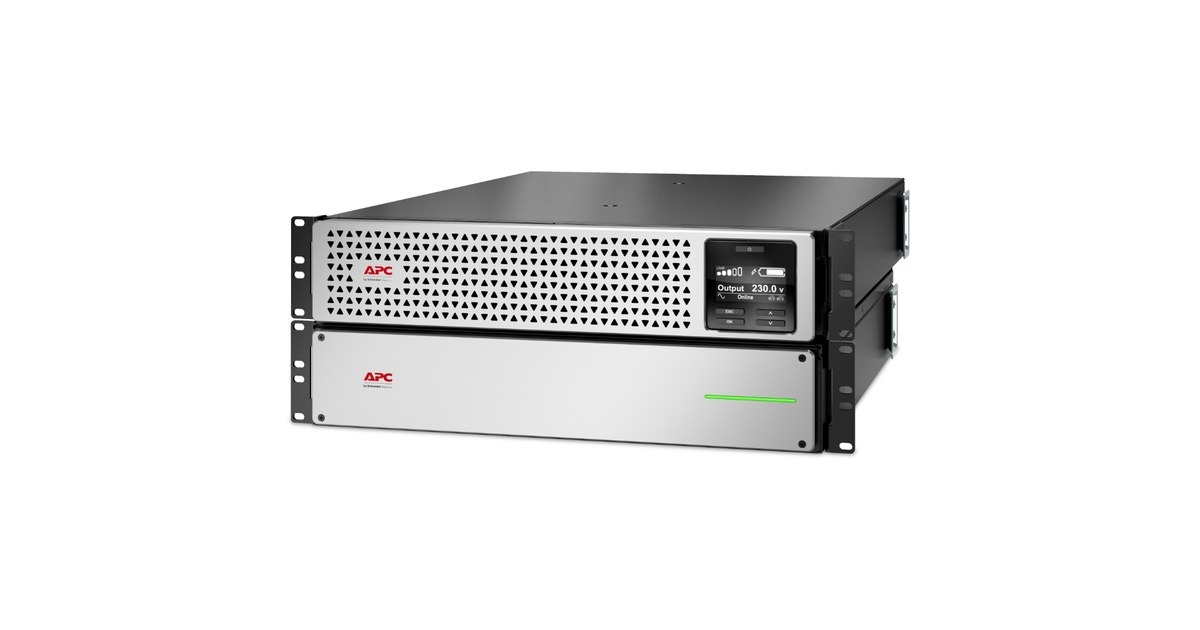 APCSmart-UPS Li-Ion SRTL3000RM4UXLI-NC Noodstroomvoeding ups  (3000VA, 6x C13, 2x C19, USB, Rack/tower convertible, long runtime, NMC)