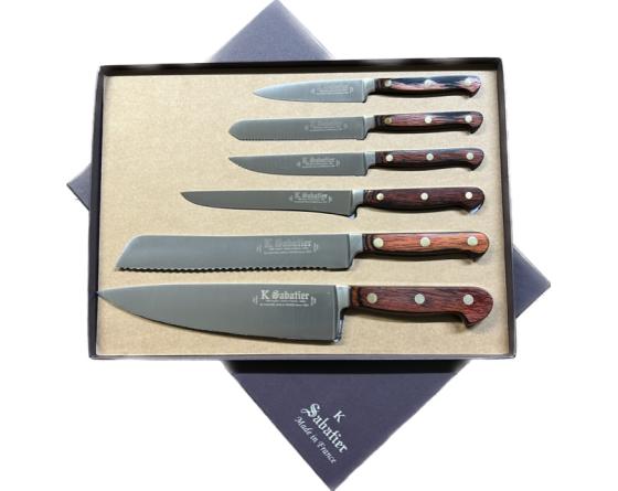 AUVERGNE Coffret cadeau - 6 pièces Couteaux de cuisine professionnel