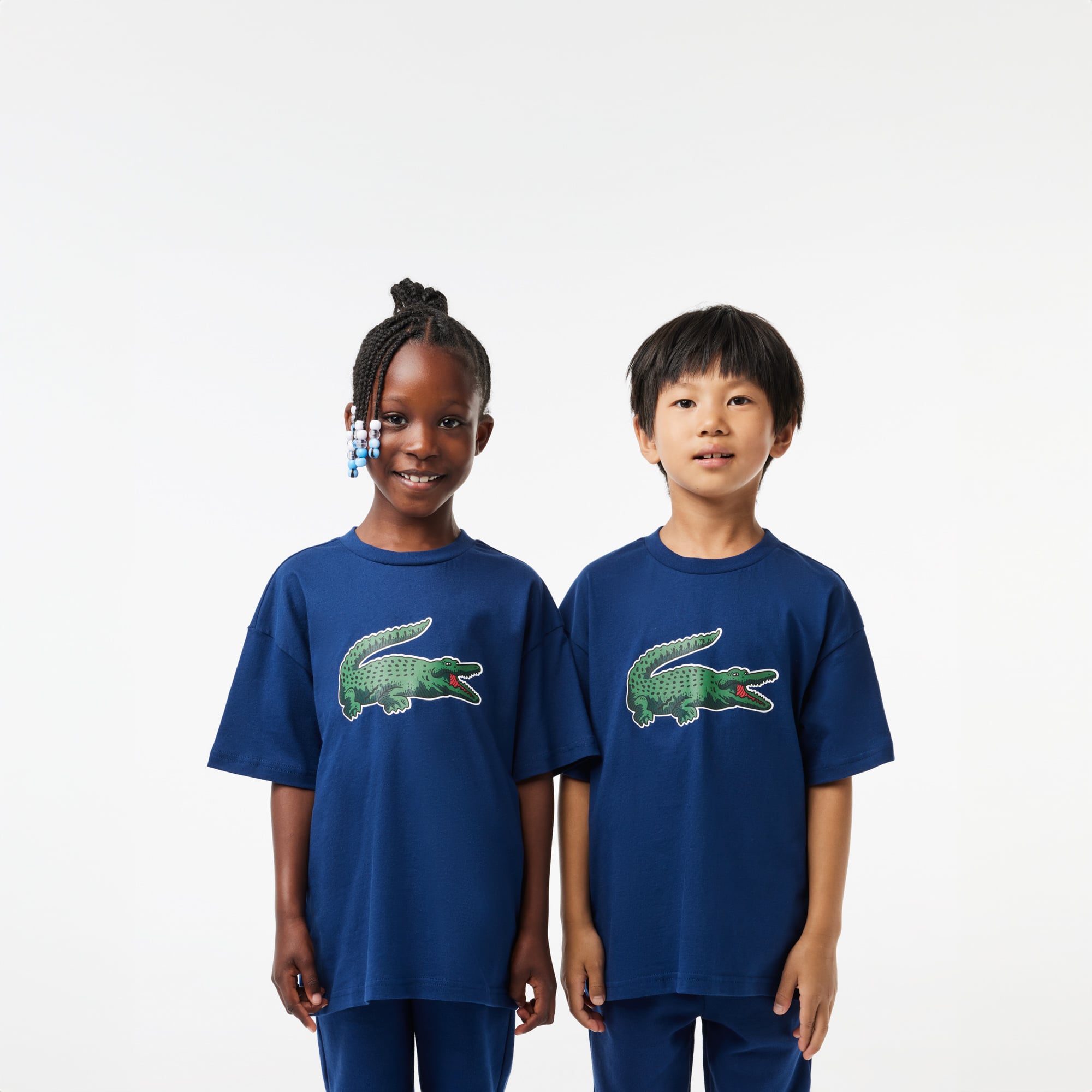 T-shirt avec imprimé graphique en coton T-Shirts & Chemises - Bleu - Lacoste - Enfant