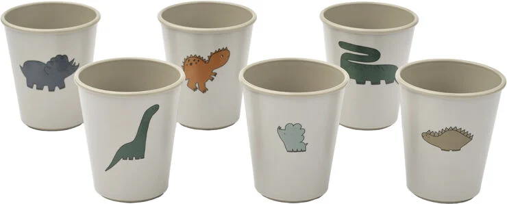 Liewood Lana Cup 6-Pack Dinosaurs / Mist-On Dinosaurs / mist