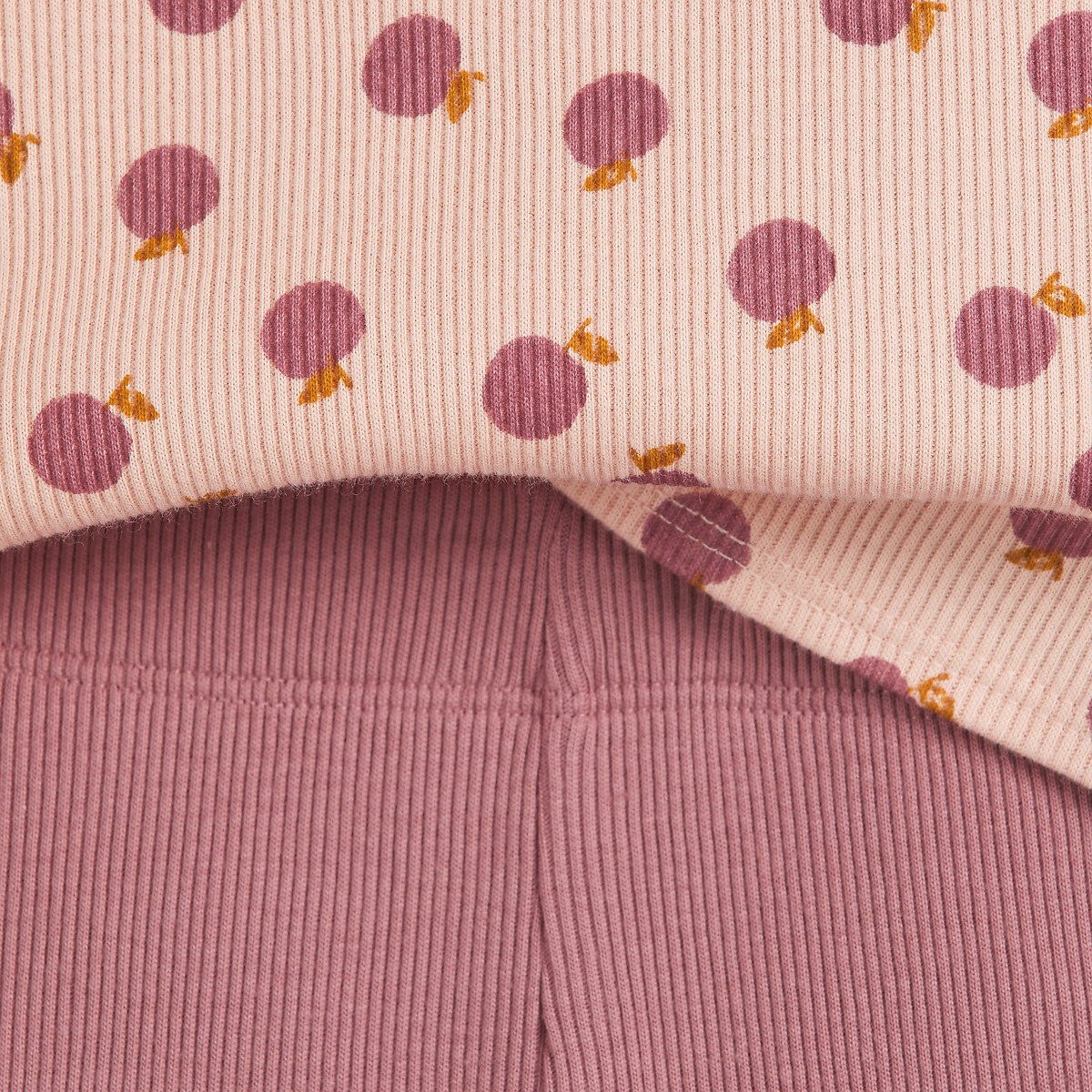 COLEÇÃO LA REDOUTE<br>Conjunto de 2 pijamas canelados, estampa de maçã