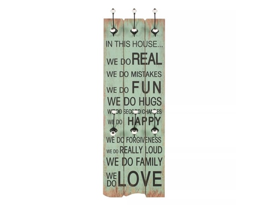 VIDAXL - Porte manteau Porte-manteau mural avec 6 crochets 120 x 40 cm happy love