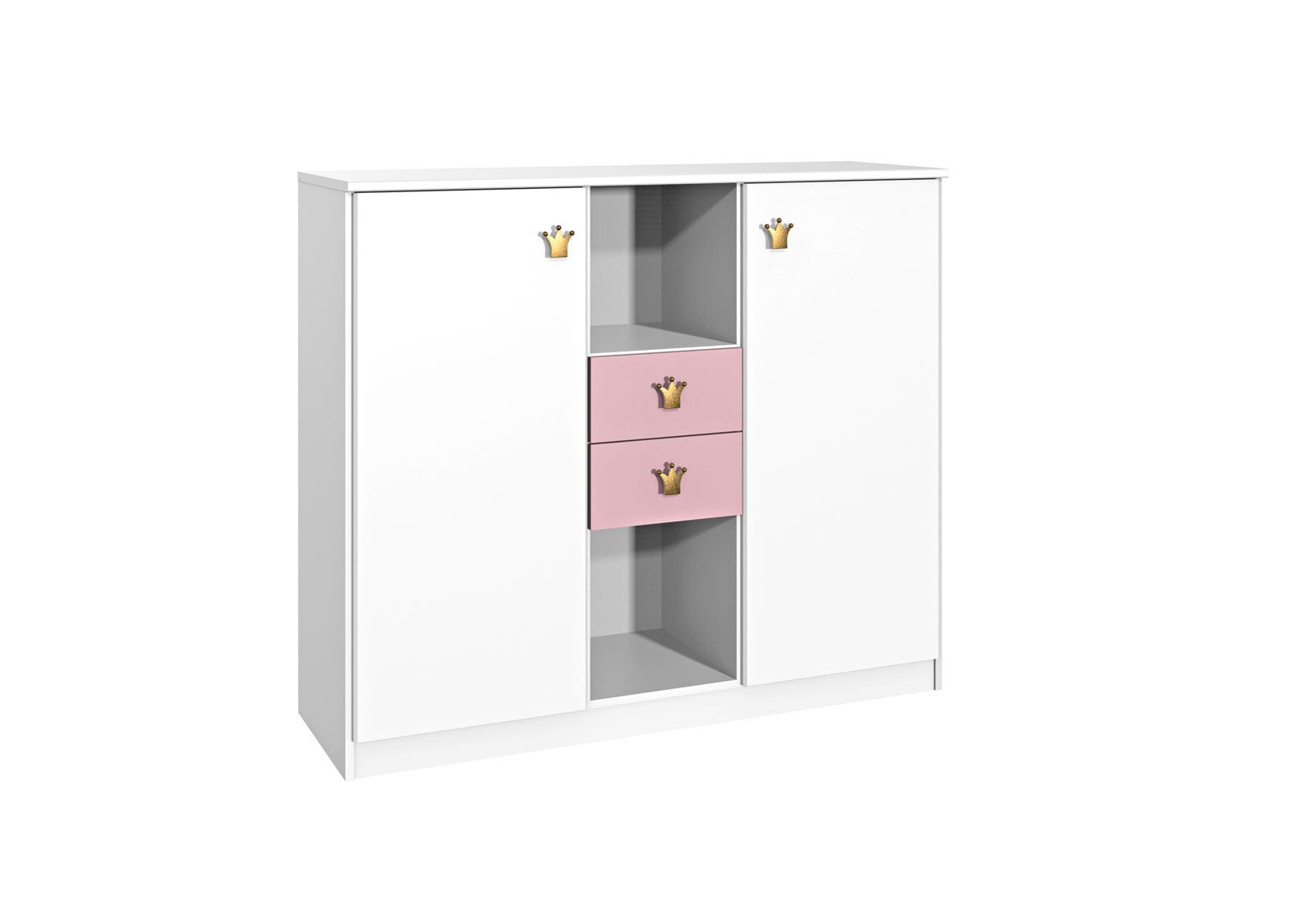 Highboard Cindy2 Weiß/Rosa 122x105x40 cm