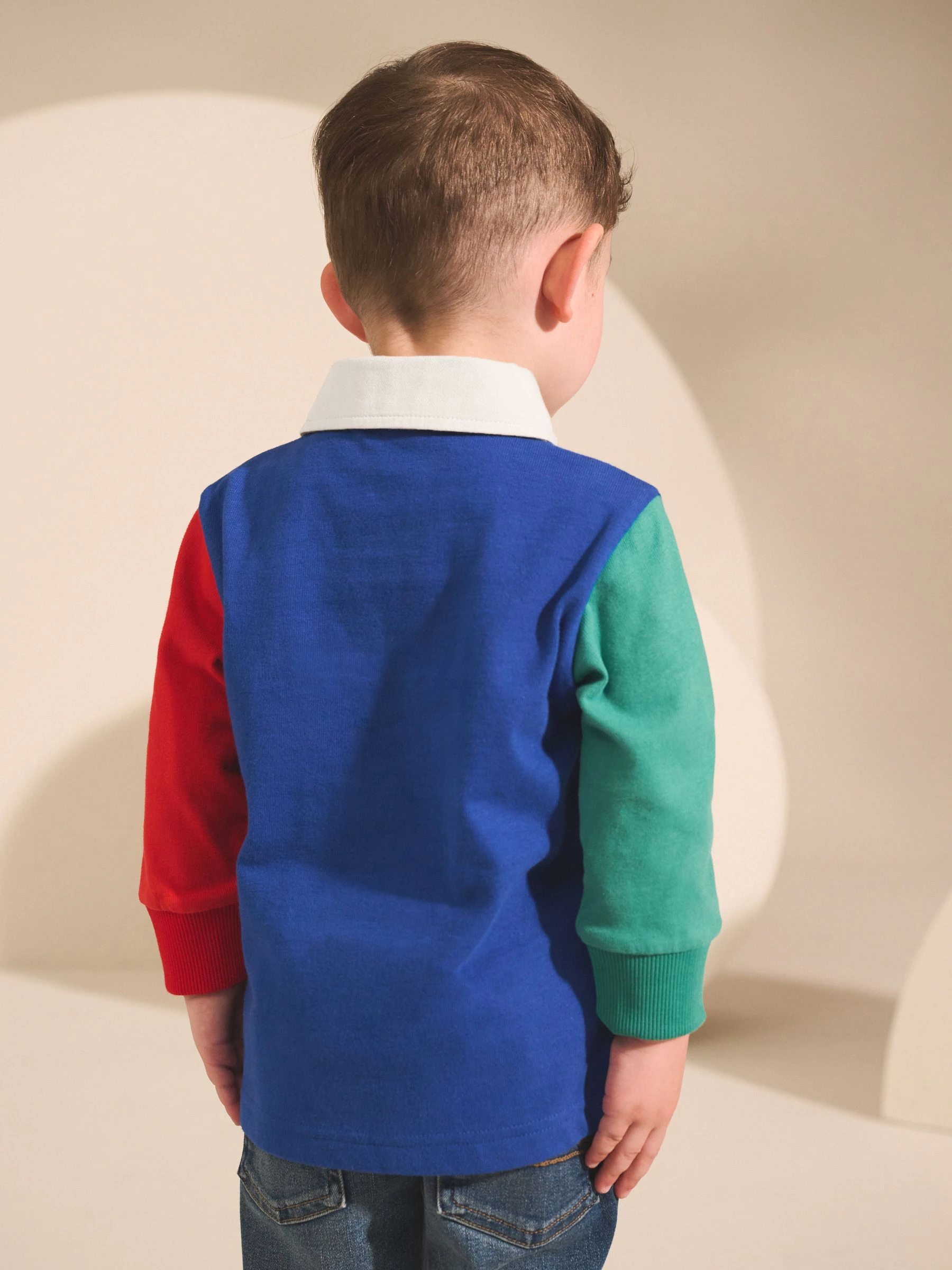 Meerkleurige Hotchpotch - Rugby poloshirt met lange mouwen (3mnd-7jr)